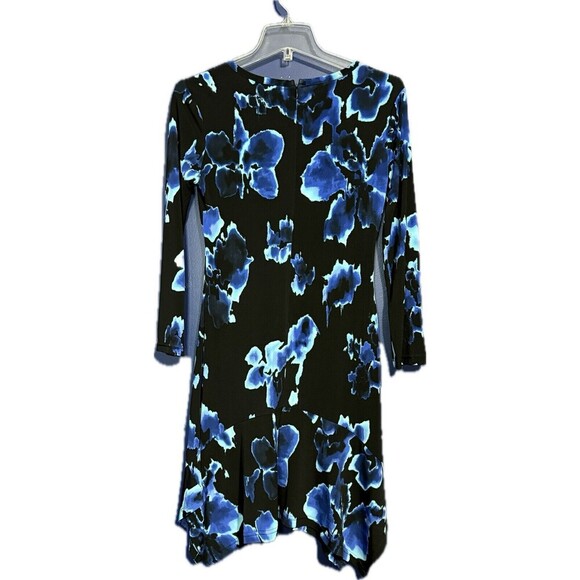 Michael Michael Kors Womens Long Sleeve Dress Floral Abstract Poly Spandex Sz S - Picture 2 of 3